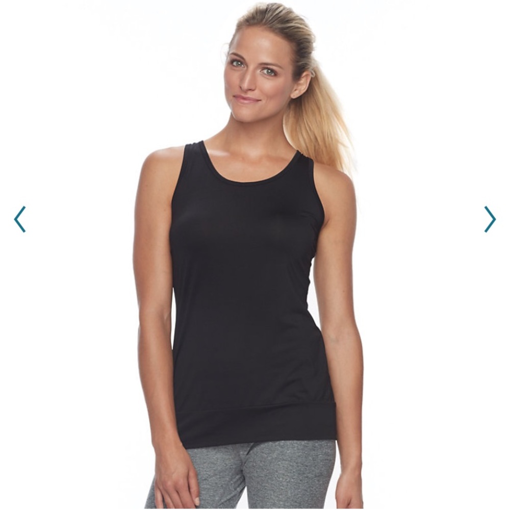 Tek Gear Banded Bottom Racerback Tank Top Women’s Medium Black